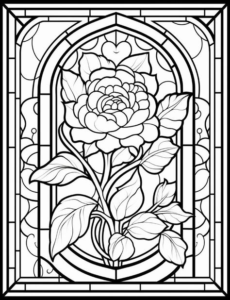 Stained Glass Coloring Pages: Download 20 beautiful designs to color, relax and relieve. #Mandalas #Free_Adult_Coloring_Printables_Simple #Stained_Glass_Coloring_Pages #Flower_Coloring_Pages_For_Adults Flower Coloring Pages For Adults, Stained Glass Coloring Pages, Free Coloring Pages For Adults, Simple Coloring Pages, Kids Printable Coloring Pages, Free Adult Coloring Printables, Tracing Art, Stained Glass Flower, Free Kids Coloring Pages