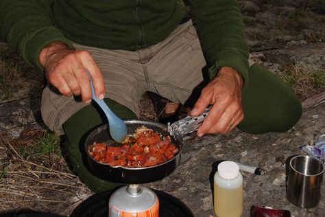 Camper extraordinaire Kevin Callan shares his three favourite camp recipes made from home-dried ingredients.Spaghetti with Meat SauceA camp recipe favourite from Kevin Callan.Lunch, Dinner1 cup dehydrated spaghetti sauce 1 cup dehydrated hamburger (try turkey or even venison if you can get...Read More Dehydrated Camping Food, Dehydrator Ideas, Camp Recipes, Camping Necessities, Outdoor Meals, Camp Food, Dried Food, Fruit Leather, Camping Recipes