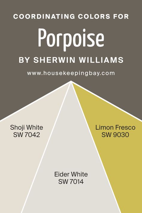 Coordinating Colors of Porpoise SW 7047 by Sherwin Williams Sherwin Williams Porpoise, Sherwin Williams Paint Gray, Eider White, Sherwin Williams Gray, Shoji White, Trim Colors, Balanced Design, Gray Paint, Grey Paint Colors