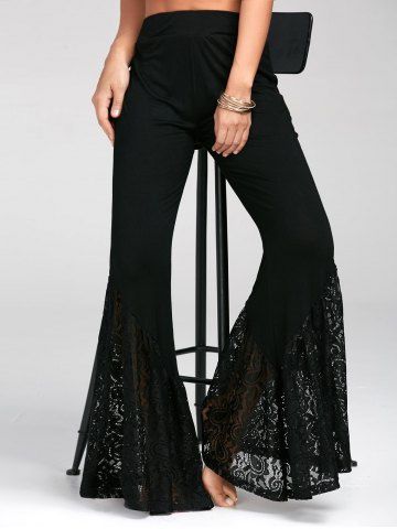 Lace Flare Pants, Black Bell Bottoms, Yoga Leggins, Wide Leg Pants Black, Split Pants, Summer Pants Women, Streetwear Pants, Joggers Black, Hippie Pants