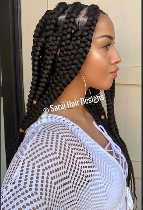 Jumbo Knot Less Box Braids, Large Plaits Box Braids, Big Jumbo Box Braids, Large Box Braids Hairstyles, Large Box Braids Styles, Box Braids Rubber Band, Box Braids Rubber Band Method, Rubber Band Method, Jumbo Box Braids Styles