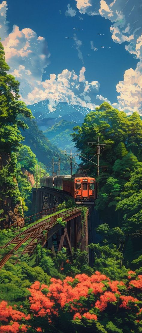 Wallpaper Estetika, Dreamy Artwork, Dreamy Landscapes, Japon Illustration, Cool Wallpapers Art, Beautiful Landscape Wallpaper, Fantasy Art Landscapes, Dreamy Art, Alam Yang Indah