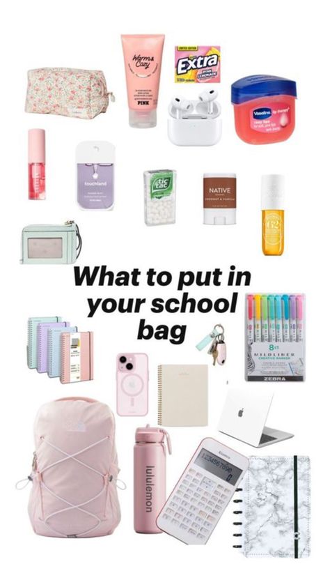 School Supplies For College, Supplies For College, School Bag Organization, Essential School Supplies, Essentials For College, Middle School Essentials, School Emergency Kit, School Backpack Essentials, Preppy School Supplies