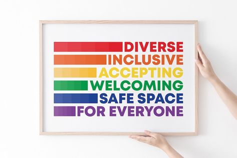 Safe Space Sign, Lgbtq Decor, Lgbtq Poster, Lgbt Poster, Diversity Quotes, Printable Classroom Posters, Career Ideas, Classroom Wall Decor, Kids Rainbow