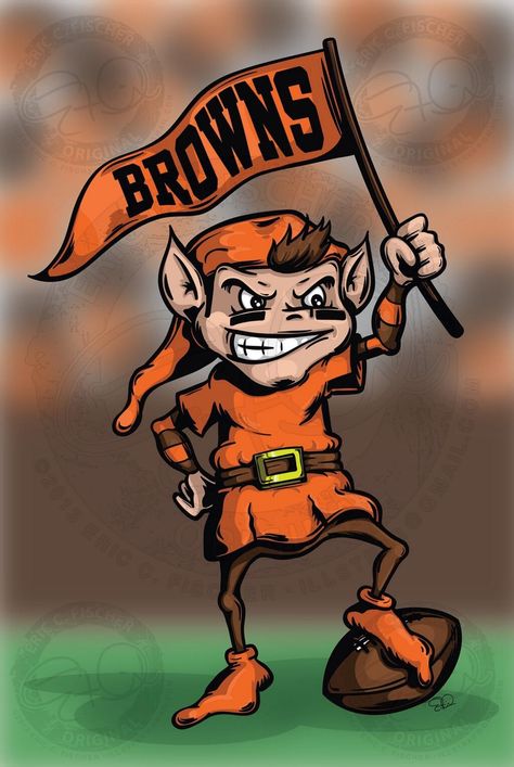 Brownie Elf #2 Team Tattoo, Browns Wallpaper, Cleveland Browns Wallpaper, Elf Tattoo, Browns Elf, Cleveland Browns History, Elf Svg, Cleveland Browns Logo, Go Browns