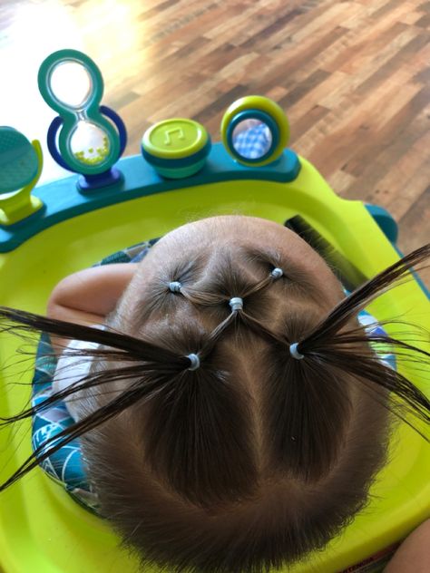 Pig Tales Hairstyle, Toddler Pigtails Hairstyles, Hairstyles For Infant Girls Baby, Piggy Tails Hairstyles, Toddler Girl Tball Hair, Hairstyles For Baby Girl, Tails Hairstyles, Babygirl Hairstyle Infant Short Hair, Tail Hairstyle