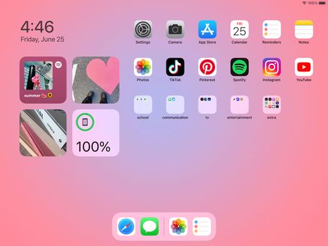 Organize Ipad, Aesthetic Ipad Homescreen, Ipad Inspo, Ipad Lockscreen, Ipad Homescreen, Ipad Organizer, Ipad Ideas, Aesthetic Ipad, Ipad Essentials