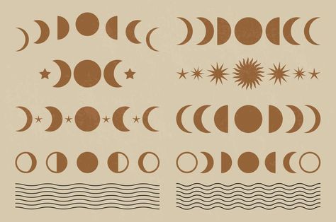 Alexa Wallpaper, Geometric Moon, Moon Phases Tattoo, Moon Phases Art, Modern Minimalist Art, Health Tattoo, Mid Century Modern Minimalist, Halloween Clips, Boho Moon