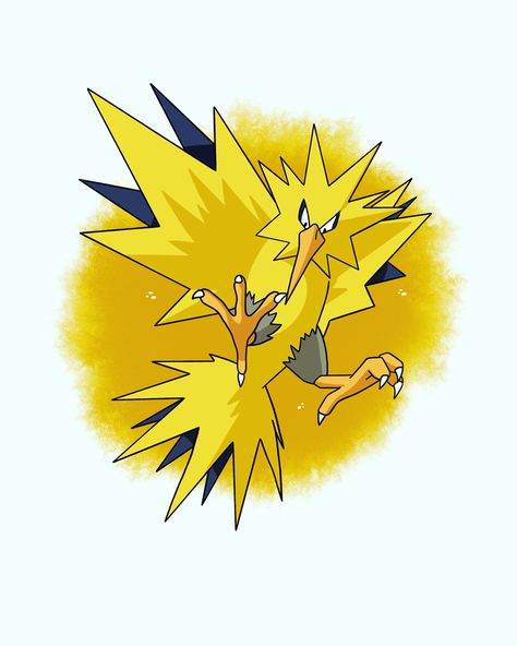 Zapdos Pokemon Art, Zapdos Pokemon Tattoo, Deino Pokemon Evolution, Articuno Zapdos Moltres, Zapdos Pokemon, Pokemon