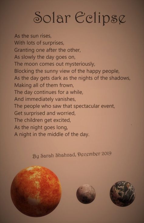 A Poem about solar eclipse Eclipse Crafts, Solar Eclipse Facts, Poems About Stars, Tangled Tv Show, 26 December, The Sun Rises, Sun Rises, A Poem, Easy Crafts For Kids