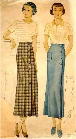 1930s Skirt Pattern | Sense & Sensibility Patterns - if they were shortened to about knee length would be very cute to wear to work 1930s Skirt, 30’s Fashion, Vintage Fashion 1930s, 1930 Fashion, 30s Fashion, Moda Retro, Dress Making Patterns, 1930s Fashion, Vestidos Vintage