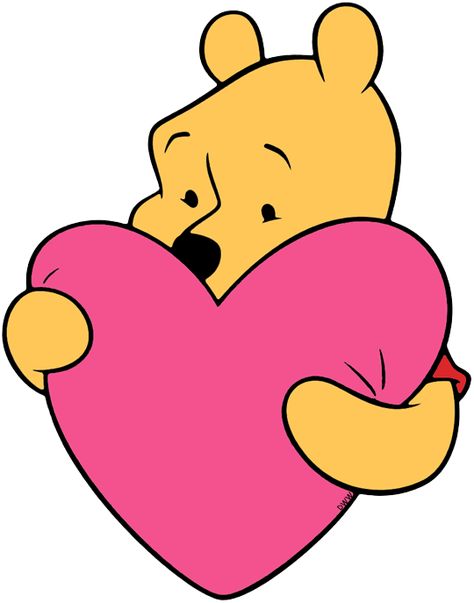 Winnie The Pooh Heart Drawing, Valentines Day Cartoon Characters, Heart Cartoon Character, Cartoon Valentine Images, Valentine Cartoon Drawings, Valentines Characters, Valentines Drawings Ideas Easy, Winnie The Pooh Valentines Day, Pooh Valentines Day