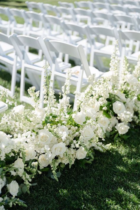 Wedding Ceremony Aisle Flowers, Terrace Wedding Ceremony, Snapdragon Wedding, Floral Wedding Aisle, Floral Hedge, Ceremony Aisle Flowers, White Hydrangea Wedding, Wedding Ceremony Aisle, Hydrangea Bouquet Wedding