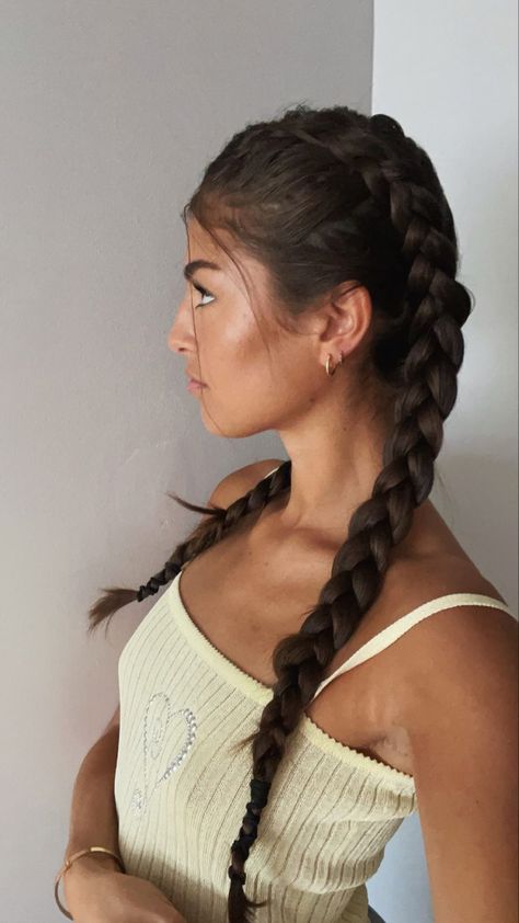 Hiphop Hairstyles, Hairstyles Dance, Trendy Summer Hairstyles, Boxer Braids Hairstyles, Volleyball Hair, Double Dutch Braid, Two Braid Hairstyles, Greece Trip, Boxer Braids