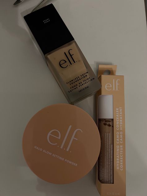 Elf concealer halo glow setting powder foundation 🫧 Skincare Sale, Elf Cosmetics, Lip Shine, Shadow Sticks, Eyeliner Brush, Cruelty Free Beauty, Makeup Skincare, Setting Powder, Glow Up?