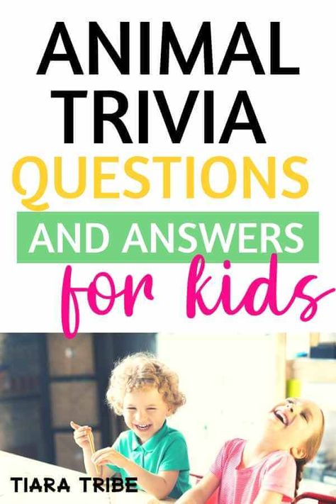 Animal Trivia Questions and Answers for Kids #trivia #triviaquestions #triviaforkids #tiaratribe Animal Trivia Questions And Answers, Trivia Questions And Answers For Kids, Trivia For Kids With Answers, Family Jeopardy, Kids Trivia Questions, Animal Games For Kids, Kids Quiz Questions, Trivia For Kids, Animal Trivia