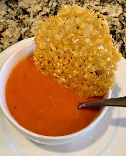 Chrissy Teigen Tomato Soup, Chrissy Teigen Cookbook, Chrissy Teigen Recipes, 2022 Kitchen, Parmesan Crisps, Creamy Tomato Soup, Cheese Crisps, Tomato Soup Recipes, Soup And Stew