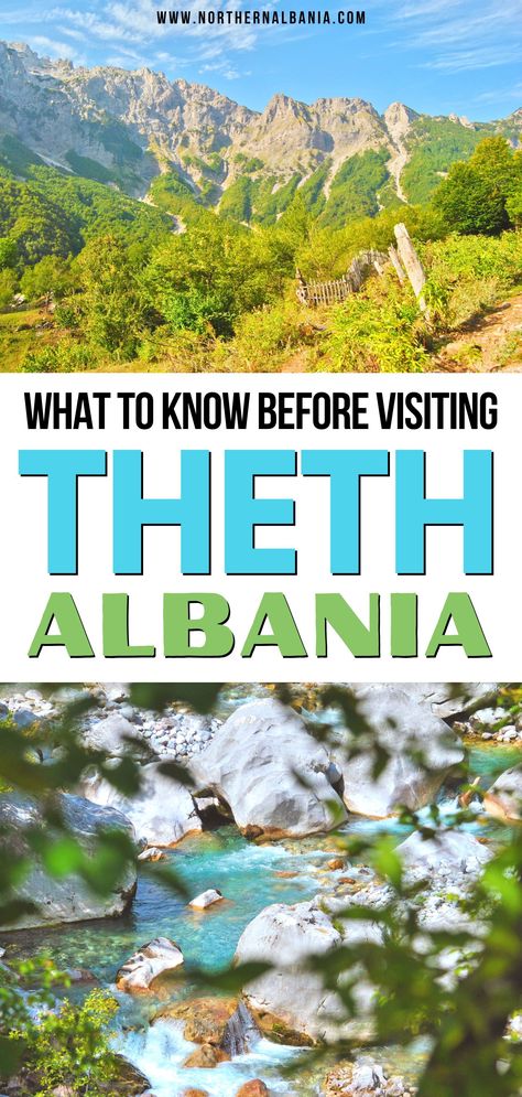 Have you been wanting to visit Theth village, Albania? Well, you’re not alone, it’s insanely beautiful, with a gruesome, but intriguing history.Due to the stunning mountains and waterfalls, it’s one of the most popular tourist destinations in Albania. Just a few years ago Theth village was still a sleepy small settlement in the Albanian Alps.Now it has really expanded, to the point where it can be hard to find accommodation in the summer. Albania Alps, Theth Albania, Albanian Alps, Travel Albania, Mountains And Waterfalls, Albania Travel, Florida Springs, Russia Travel, Farm Ideas