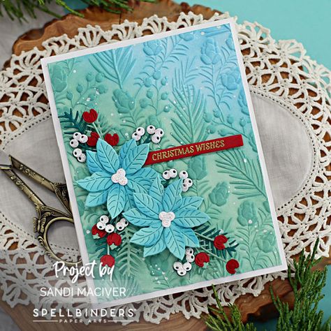 Spellbinders Embossing Folder Cards, Spellbinders Christmas Cards, Spellbinders Cards, Card Making Supplies, Card Making Tutorials, Die Cut Cards, Christmas Cards To Make, Christmas Card Design, Winter Cards