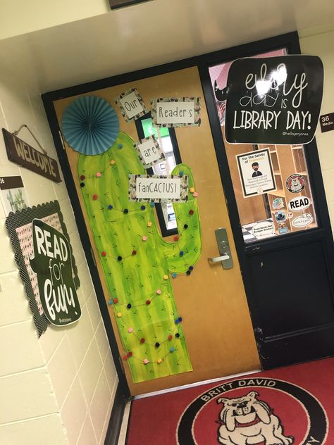 Desert Theme Classroom Door, Cactus Door Decorations, Cactus School Theme, Cactus Classroom Theme Decor, Cactus Classroom Bulletin Board, Farm Classroom Theme, School Wide Themes, Library Themes, Reading Themes