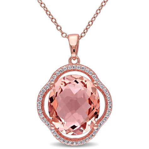 Miadora Rose Plated Silver Multi-gemstone Halo Necklace ($46) ❤ liked on Polyvore featuring jewelry, necklaces, pink, pink pendant necklace, gemstone pendants, pendant necklace, long pendant necklaces and cable chain necklace October Jewelry, Necklaces Pink, Pink Pendant Necklace, Pink Pendant, Halo Necklace, Gemstone Pendants, Halo Pendant, Rose Pendant, Long Pendant Necklace