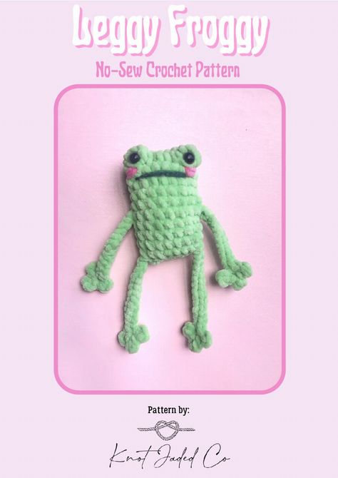 Leggy Froggy No-Sew Crochet Pattern Leggy Frog, Crochet Turtle Pattern, Fingerless Gloves Crochet Pattern, Crochet Frog, Quick Crochet Patterns, Crochet Turtle, Turtle Pattern, Crochet Fingerless Gloves, Kawaii Crochet