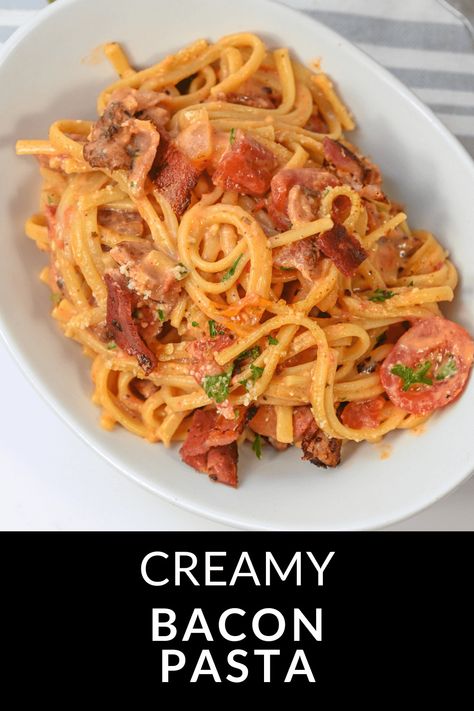 Creamy Bacon Pasta makes the most out of the simplest possible ingredients, and can be made in just one pot, making cleanup super easy. One Pot Bacon Pasta, Creamy Bacon One Pot Pasta, Creamy Bacon Pasta, Blt Pasta, Pot Making, Bacon Pasta, One Pot Pasta, Weekly Menu, Bacon Recipes