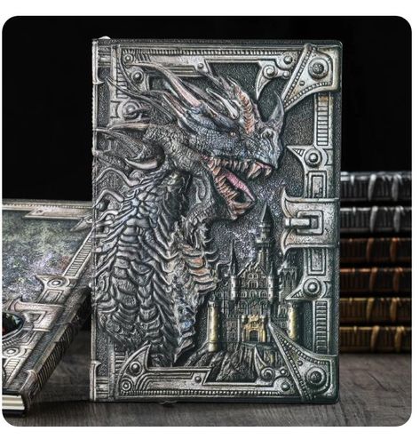 Dragon Notebook, A5 Journal, Fantasy Design, Writing Notebook, Viking Style, Leather Notebook, Naha, Dragon Design, Gifts For Office