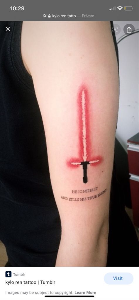 Reylo Tattoo, Kylo Ren Lightsaber Tattoo, Lightsaber Tattoo, Kylo Ren Lightsaber, Chest Tattoo Female, Tattoo Female, Beautiful Tattoos For Women, Star Wars Tattoo, Star Wars Clone Wars