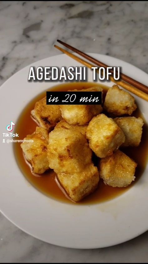 sharemyroots on Instagram: Bonus Japanese🇯🇵 cooking series. AGEDASHI TOFU. RECIPE below⬇ Agedashi refers to dishes that are lightly deep fried (Age) and dipped in a… Agedashi Tofu Recipe, Agedashi Tofu, Karaage Chicken, Silken Tofu Recipes, Tofu Wraps, Dashi Stock, Deep Fried Tofu, Tofu Recipe, Silken Tofu