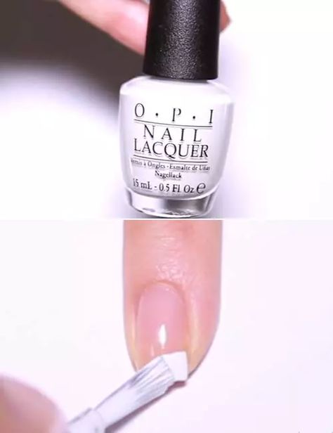 Do Your Tips Easy French Manicure, French Manicure At Home, Manicure Steps, Nail Hacks, Manicure Tutorials, Gel French Manicure, White Tip Nails, Nail Polish Hacks, Nail Problems