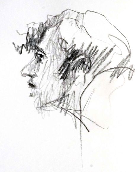 Ink Face Drawing, Sketches Of Faces, Drawing The Face, Quick Drawings, Sketch People, Abstract Sketches, Charcoal Sketch, Charcoal Art, Figure Sketching