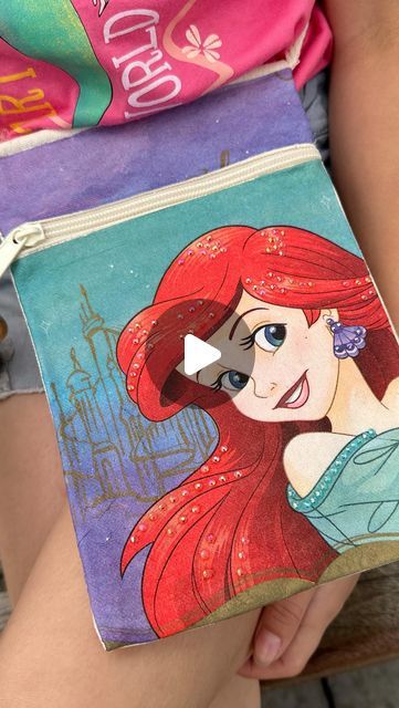 Handmade Happy Hour on Instagram: "DIY ✂️ Little Mermaid Purse! Made with Disney Napkins and Fabric Mod Podge. Make sure you use Fabric Mod Podge. Comment 👉 Little Mermaid and I’ll DM you the link to the full length decoupage video. #littlemermaid #napkindecoupage #disneycrafts #disneyland #modpodge #crafts #diy" Mermaid Purse, Napkin Decoupage, Instagram Diy, Disney Crafts, Mod Podge, Disney Love, Little Mermaid, Crafts Diy, Dollar Tree