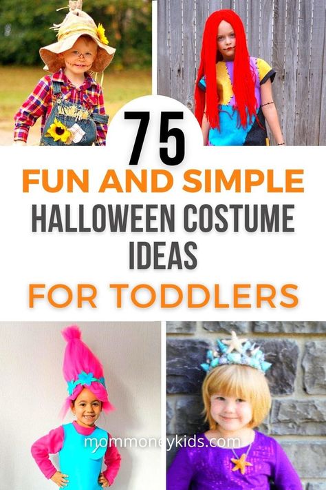 75 Fun And Simple Halloween Costume Ideas For Toddlers - Looking for ideas for your child's Halloween costume? This is a list of 75 fun and easy DIY Halloween Costumes for toddlers and young kids. 
#diyhalloweencostumes, #kidshalloweencostumes, #besthalloweencostume Diy Halloween Costumes For Toddlers, Simple Halloween Costume Ideas, Halloween Costumes For Toddlers, Simple Halloween Costume, Easy Diy Halloween Costumes, Diy Halloween Costumes Easy, Diy Halloween Costume, Diy Toddler, Toddler Halloween Costumes