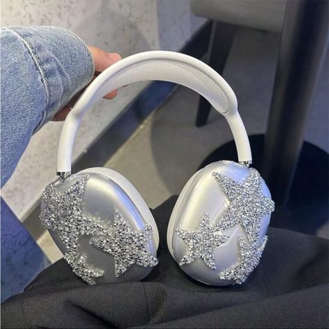 Super Cute And Stylish Ships In 5-10 Business Days Bedazzled Headphones, Silver Airpods, Bedazzled Things, Cute Headphones, Airpods Max, Cream Contour, Earphone Case, Christmas Birthday Gifts, Apple Airpods