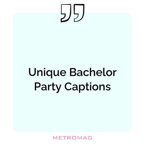 From funny to sentimental, find the perfect bachelor party captions and quotes for Instagram. Get inspired with our list of ideas! See all quotes and captions on https://metromag.com/bachelor-party-captions/ Party Captions, Caption Ideas, Quotes For Instagram, All Quotes, Bachelor Party, Of Ideas, Get Inspired, Funny, Quotes