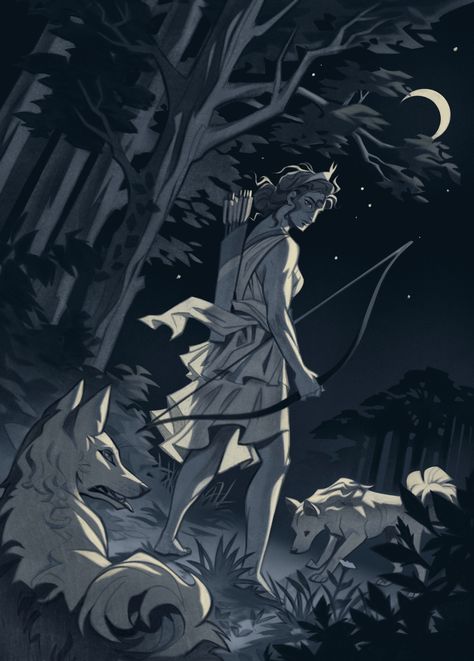 Artemis Aesthetic, June Illustration, Artemis Art, Hunter Of Artemis, Goddess Of The Hunt, Artemis Goddess, Apollo And Artemis, Greek Pantheon, Greek Gods And Goddesses