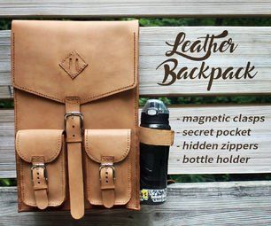 Hand Stitched Leather Backpack Diy Leather Tote, Diy Backpack Pattern, Leather Tutorial, Water Resistant Backpack, Leather Sewing, Be My Last, Diy Backpack, Backpack Pattern, Hand Pictures