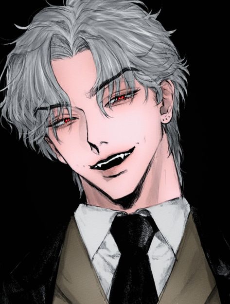 Fang Smile Drawing, Vampire Fangs Aesthetic Male, Vampire Anime Drawing, Vampire Smile Drawing, How To Draw Fangs, Vampire Aesthetic Drawing, Vampire Drawing Male, Vampire Fanart Male, Vampire Fangs Drawing