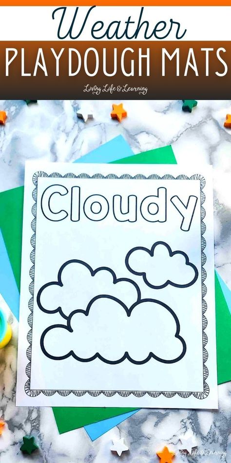 These weather playdough mats are a fantastic way to teach children about different weather patterns and elements. They make a great visual aid for explanations and engage students with the colorful and creative designs. Don't forget to include this in your homeschool weather unit! Weather Playdough, Rainbow Playdough, Weather Unit Study, Weather Activities For Kids, Weather Books, Weather Vocabulary, Toddler Lessons, Weather Chart, Lesson Plans For Toddlers