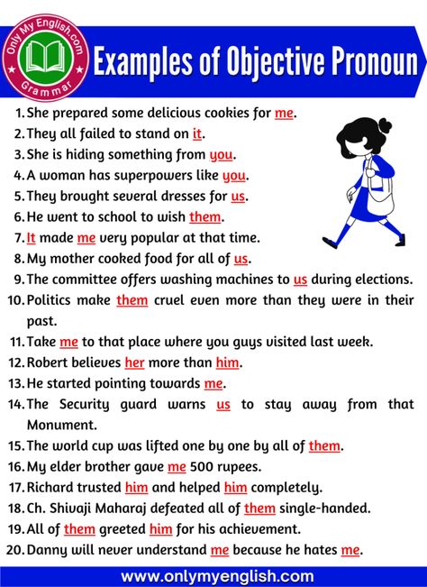 Examples of Objective Pronoun in Sentences Objective Pronouns Worksheet, Objective Pronouns, Pronoun Sentences, Pronoun Words, Pronoun Grammar, Pronoun Examples, Lesson Notes, English Speaking Book, Basic English Sentences