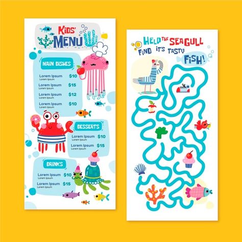 Canteen Menu, Pizza Menu Design, Kids Restaurants, Ice Cream Menu, Kids Cafe, Food Menu Template, Bakery Menu, Food Menu Design, Menu Planners