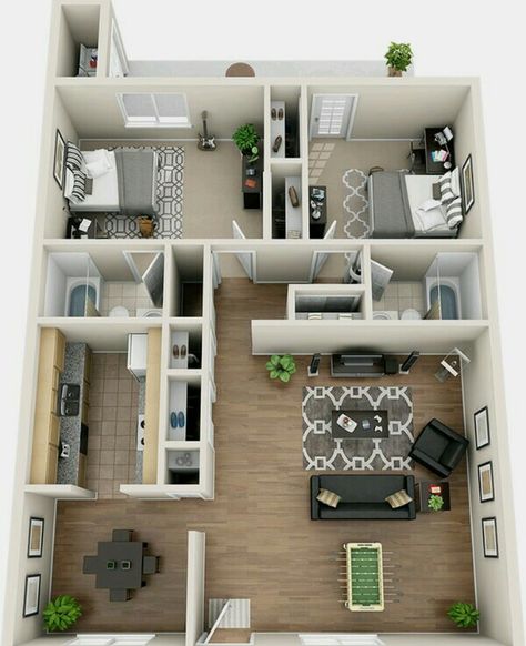 Small Condo Floor Plans, Small Apartment Layout 2 Bedroom Interior Design, Simple Apartment Layout, Two Bedroom Condo Floor Plan, Apartment Layouts 2 Bedroom, 2 Bedroom House Layout Bloxburg, Two Bedrooms Apartment Floor Plan, Condo Apartment Layout, Small 2 Bedroom Apartment Layout