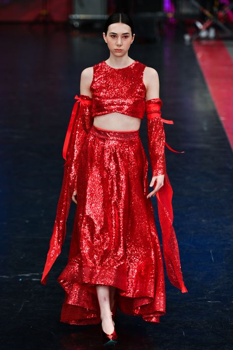 A model presents a creation at the Alexia Ulibarri Show during the Mercedes-Benz Fashion Week Mexico City in Mexico City, Mexico Mexico City Mexico, Mexico City, All About Fashion, Fashion Models, Mercedes Benz, Victorian Dress, Fashion Week, Mexico