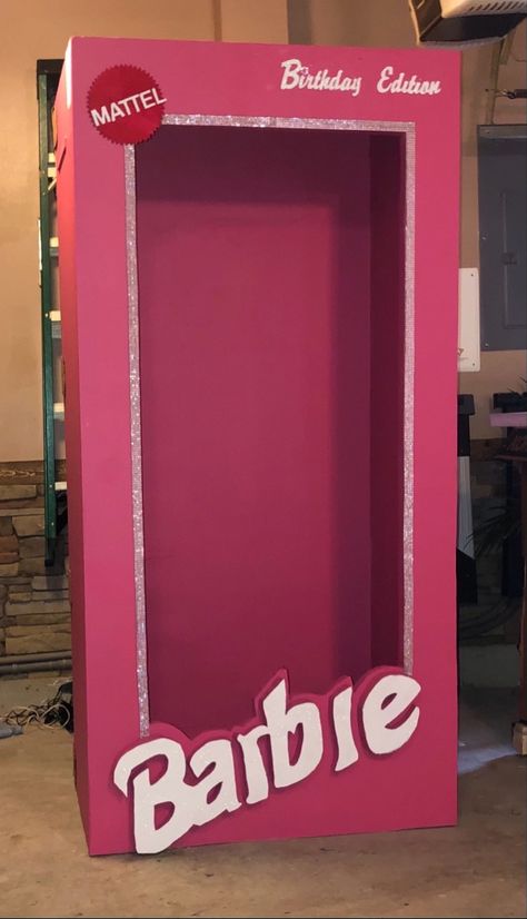 Barbie Life Size Box, Barbie Cowboy Party, Barbie Bunco, Life Size Barbie Box, 80s Prom Party, Life Size Barbie, 21st Birthday Sign, Barbie Party Decorations, Barbie Theme Party