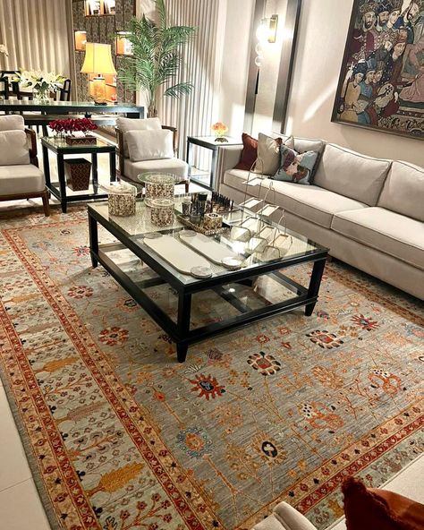 Ashjaan II - 275 x 364 cm 9,200 #Saudi Rial Free Worldwide Shipping (DHL Express) Delivery within 4 days within GCC 🇸🇦🇰🇼🇦🇪🇴🇲🇶🇦🇧🇭 Shop now: www.JermRugs.com Dubai, UAE Small Apartment Balcony Ideas, Arabic Decor, Dream Apartment Decor, Small Apartment Decorating, Dream House Rooms, Home Entrance Decor, Home Design Living Room, Home Building Design, Decor Home Living Room