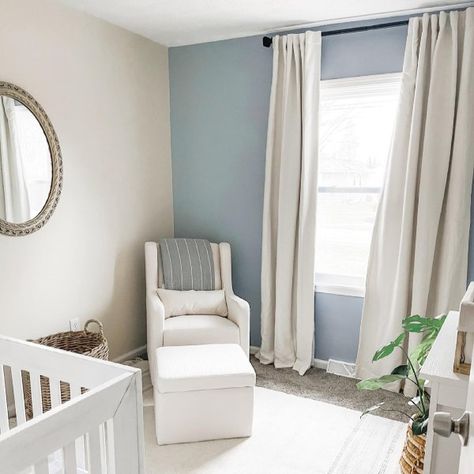 Languid Blue SW 6226 - Blue Paint Color - Sherwin-Williams Sherwin Williams Navajo White, Navajo White Paint, Languid Blue, Sherwin Williams Blue, Nursery Paint Colors, White Paint Color, Blue Accent Walls, Navajo White, Perfect Paint Color