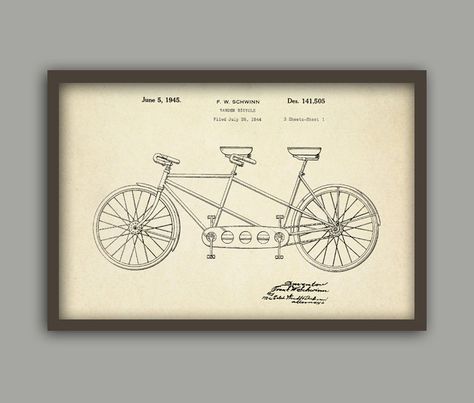 Tandem Bike Print, Tandem Bicycle Poster, Tandem Bicycle Vintage Patent Print, Bile Wall Art Decor https://etsy.me/2FVxADw #art #print #giclee #tandembike #bikeprint #tandembicycle #bicycleprint #vintagebicycle #antiquebike Antique Bird Illustration, Bike Wall Art, Bicycle Poster, Tandem Bicycle, Bike Wall, Bike Print, Tandem Bike, Bike Poster, Bicycle Print