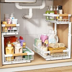 Bathroom Cabinet Organization Under Sink, Apartment Kitchen Storage Ideas, Under Cabinet Organization, Organizer Drawers, Under The Sink Organization, Bathroom Pantry, Storage For Kitchen, Under Sink Organizer, Pull Out Cabinet