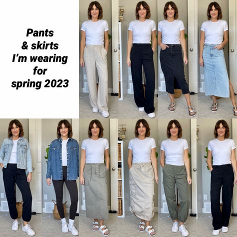 Linen Blend Pants Outfits, 70s Flare Jeans, White Birkenstocks, Green Turtleneck, Spring Denim, Jeans Outfit Women, Linen Blend Pants, Pants Outfits, Striped Turtleneck